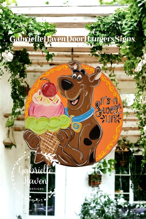 Scooby Scooby Door Sign Scooby Door Hanger Scooby Doo Ice Cream