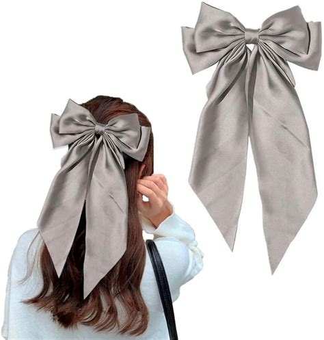 Amazon Wllhyf Big Bow Hair Clips Satin Silky Bow Barrettes Long