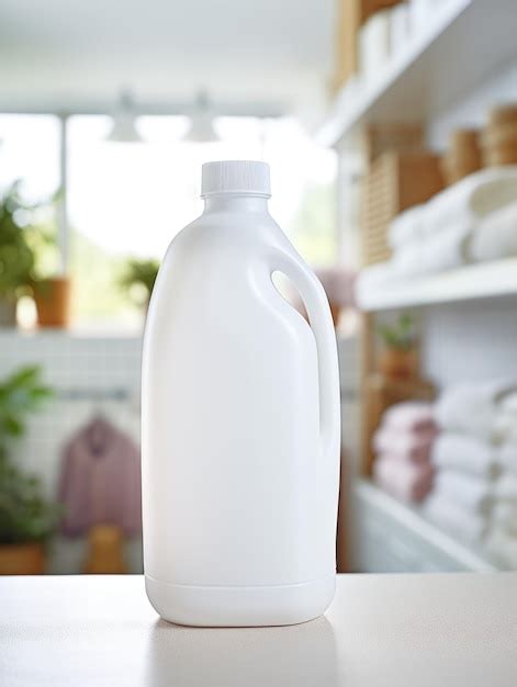 Premium Photo Bottle Of Fabric Detergent And A Pile Of Clean Towels