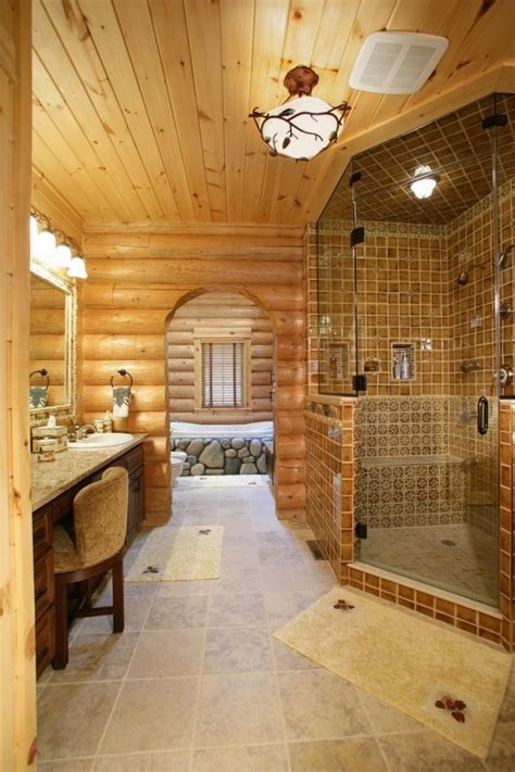 Omg Lovely Bathroom In Log Cabin Home Wonder If Nick Can Make Me This