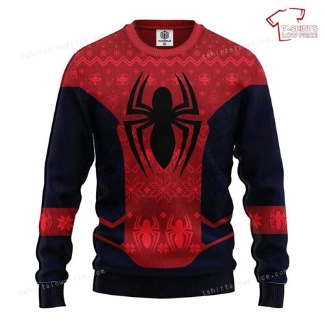 Spiderman Ugly Christmas Sweater T Shirts Low Price