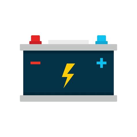 Car battery icon, flat style 14473776 Vector Art at Vecteezy