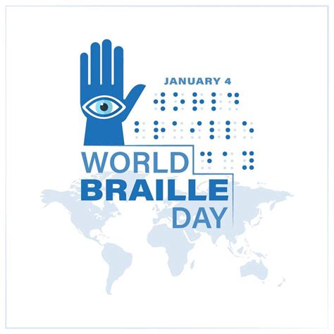 4 de enero día mundial del braille fondo póster tarjeta banner