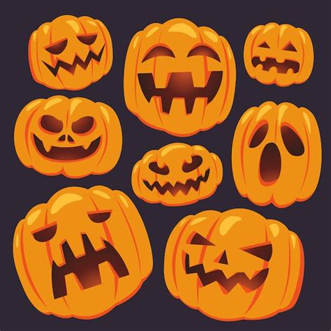 Premium Vector Halloween Pumpkins Set