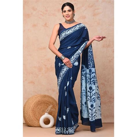 Cultural Craftsmanship Batik Hand Block Print Saree At Rs 1390 00