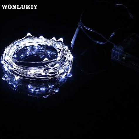 4m 40 Leds String Light Battery Operated Fairy Silver Copper Wire Light