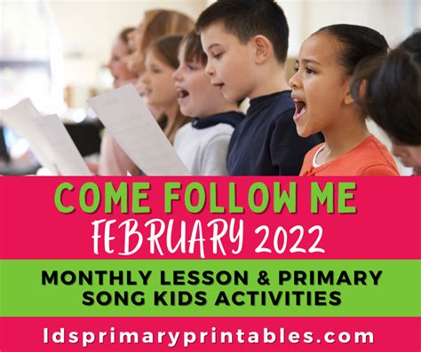 Come Follow Me February Old Testament Primary Song Lesson Activities