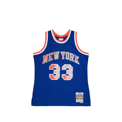 Mitchell And Ness Mens Patrick Ewing 75th Anniversary New York Knicks Sw