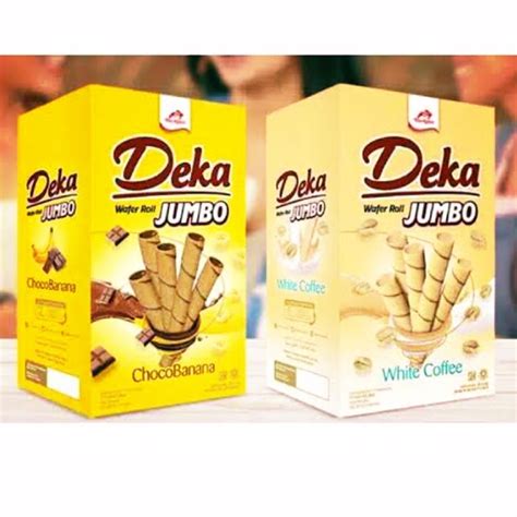 Jual Deka Wafer Roll Jumbo Choco Banana White Coffee 20pcs Shopee