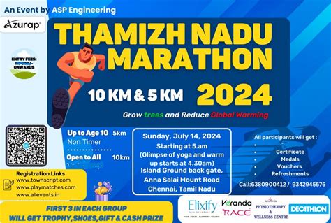 Thamizh Nadu Marathon 10km And 5km 20242nd Edition Island Grounds