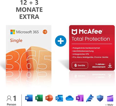 Microsoft 365 Single 123 Monate Abonnement 1 Nutzer Mehrere Pcs