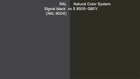 Ral Signal Black Ral 9004 Vs Natural Color System S 8505 G80y Side By