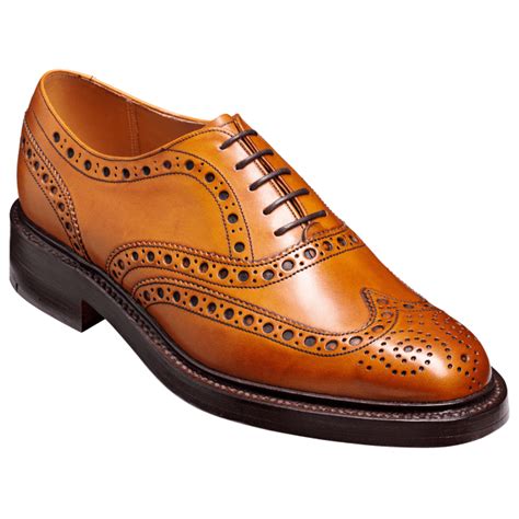 Barker Mens Westfield Cedar Calf Burnished Lace Up Brogue Shoes