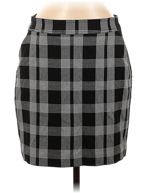 Gap Checkered Gingham Plaid Multi Color Black Casual Skirt Size 6 71