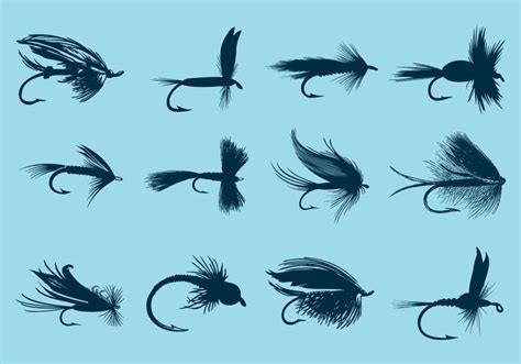 Fly Fishing Hooks 101344 Vector Art at Vecteezy