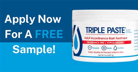 Free Sample of Triple Paste Adult Incontinence Rash Treatment