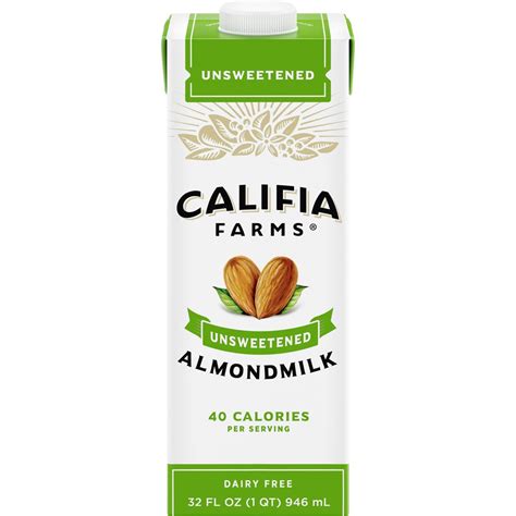 Califia Farms Unsweetened Almond Milk 32 Fl Oz Vitacost