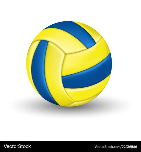 Water Polo Ball With Blue And Yellow Stripes Vector Image