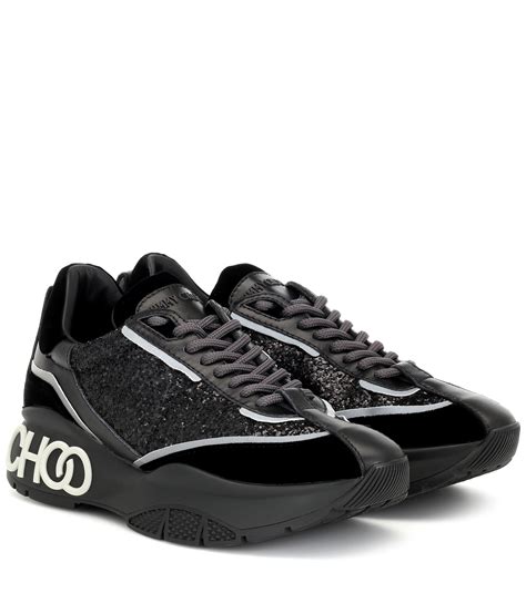 Jimmy Choo Raine Glitter Sneakers In Black Lyst