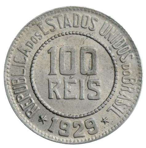 Moeda do Brasil 100 Réis 1929 Cupro Níquel Catá