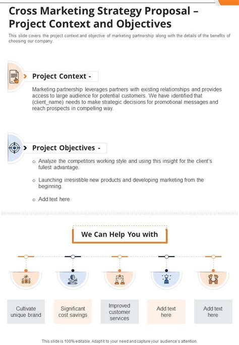 Cross Marketing Strategy Proposal Project Context And Objectives One