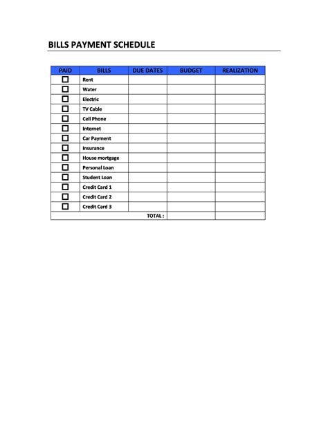 49 Free Payment Schedule Templates Excel Word Templatelab