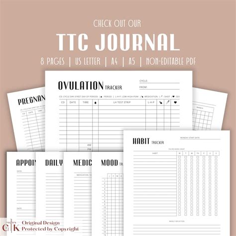 Printable Pregnancy Test Tracker Ttc Journal Pregnancy Tracker Ttc Tracker Printable Ttc