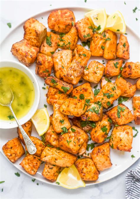 Air Fryer Salmon Bites With Honey Butter Joyful Healthy Eats