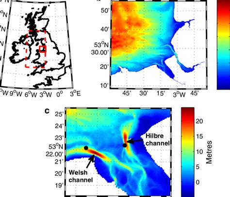 Study Location A UK Coastline And Boundaries Of Computational Domains