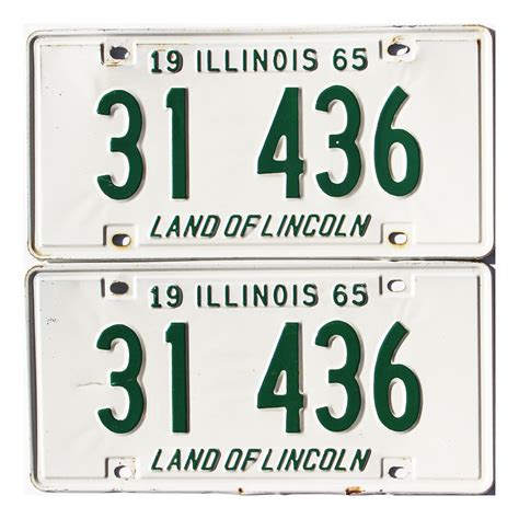 Illinois Pair Authentic License Plates