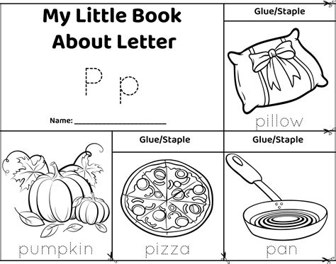 Logical Printable Worksheet Alphabet Beginning Sounds Flip Book In Black And White Letter P