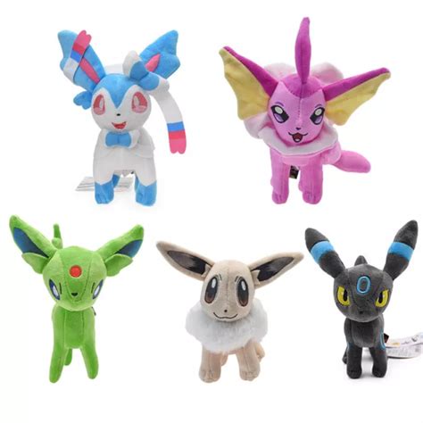 POKEMON EEVEE + Evolutions Plushies (Umbreon, Espeon, Vaporeon, Eevee) £11.86 - PicClick UK