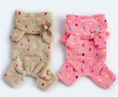 Colorful Dots Hoodie Fleece Jumpsuit Pajamas Small Boy Girl Dog Clothes