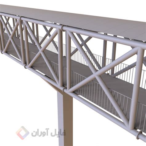 مدل سه بعدی 3D پل هوایی پل عابر پیاده با کیفیت 3D Model Overpass