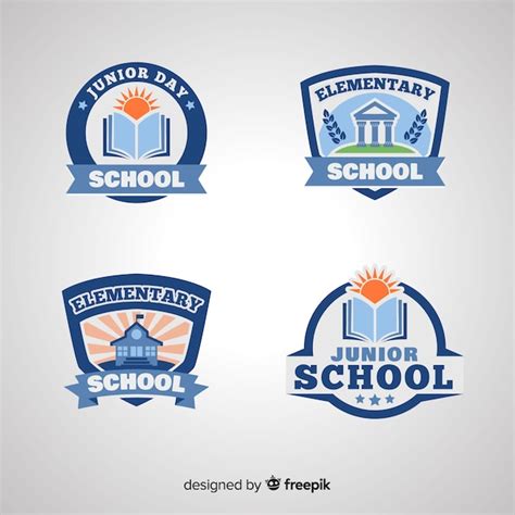 Coleção De Modelo De Logotipo De Escola Plana Vetor Grátis