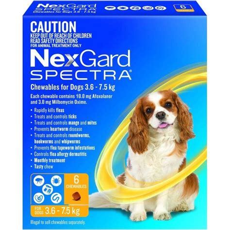 NEXGARD SPECTRA DOGS 3.6-7.5KG 6 PK