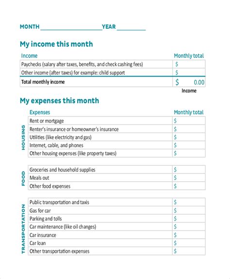 Free 10 Sample Budget Forms In Pdf Excel Ms Word