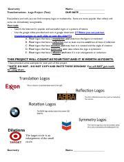 Geometry Logo Project: Transformations with Popular Logos - Test ...