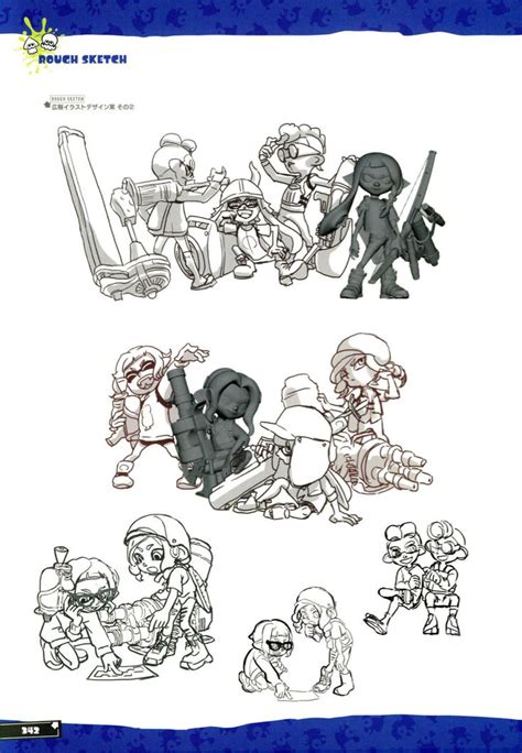 Promo Character Sketches Splatoon Book Art Splatoon Art