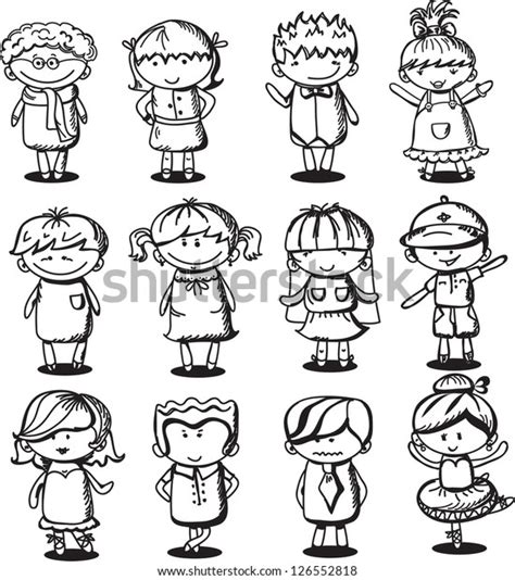 Cute Cartoon Kids Stock Vector Royalty Free 126552818 Shutterstock