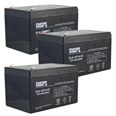 3 Pack 12 Volt 14 Ah Sealed Lead Acid Rechargeable Battery F2