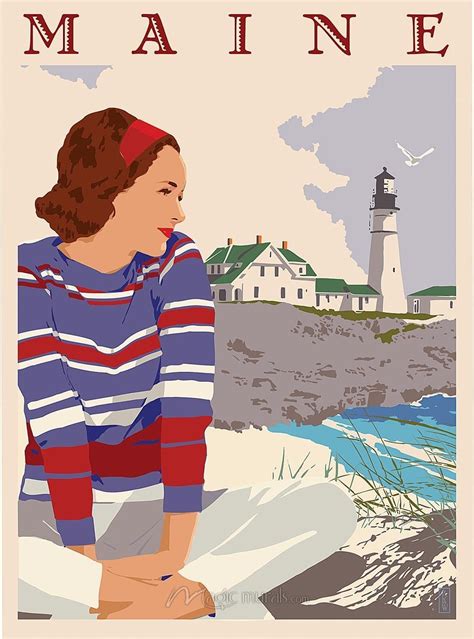 Maine Poster Vintage Posters Retro Travel Poster Vintage Travel Posters