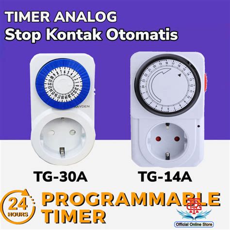 Jual Stop Kontak Timer Saklar Colokan Otomatis Listrik Manual Analog 24 ...