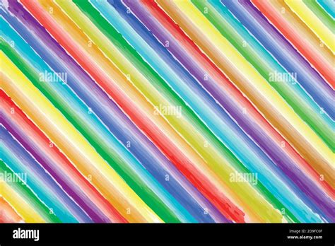 Colorful Watercolor Rainbow Diagonal Stripes Vector Background Stock