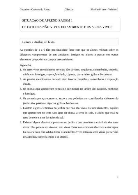 Pdf Situa O De Aprendizagem Os Fatores N O Pdf Filegabarito