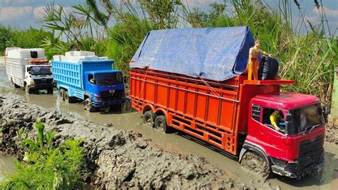 Rc Truk Fuso Ps Trinton Truk Hino Oleng Muatan Berat Di Lokasi