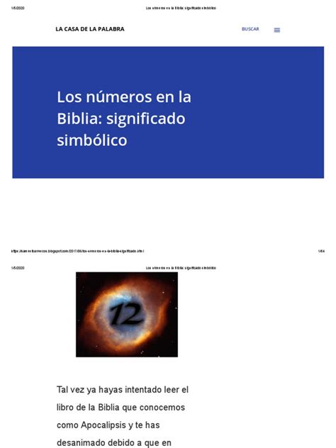 Los Números En La Biblia Significado Simbólico Pdf Pdf Libro De Revelación Textos Religiosos