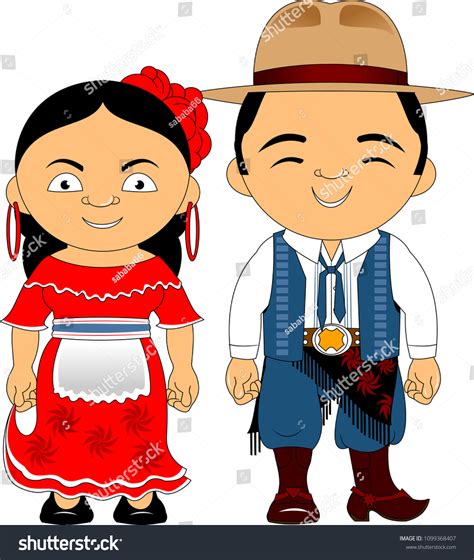 Man Woman Traditional Costume Vector Flat Stock Vector Royalty Free