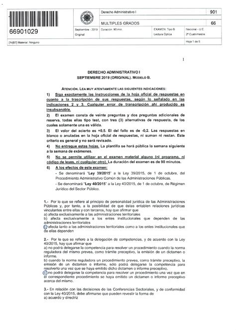 Examen 6 Septiembre 2019 Preguntas Y Respuestas Derecho