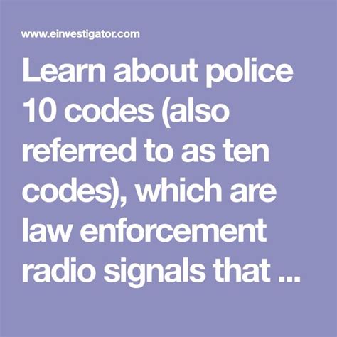 List Of Police 10 Codes Coding Police Police Code